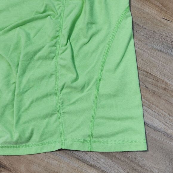 🔹️Zella Green Vneck Short Sleeve Ruched Athletic Top XLarge - Picture 5 of 9
